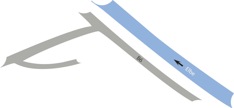 Anfahrtsskizze: Schloss Scharfenberg zwischen Meißen und Dresden an der Elbe